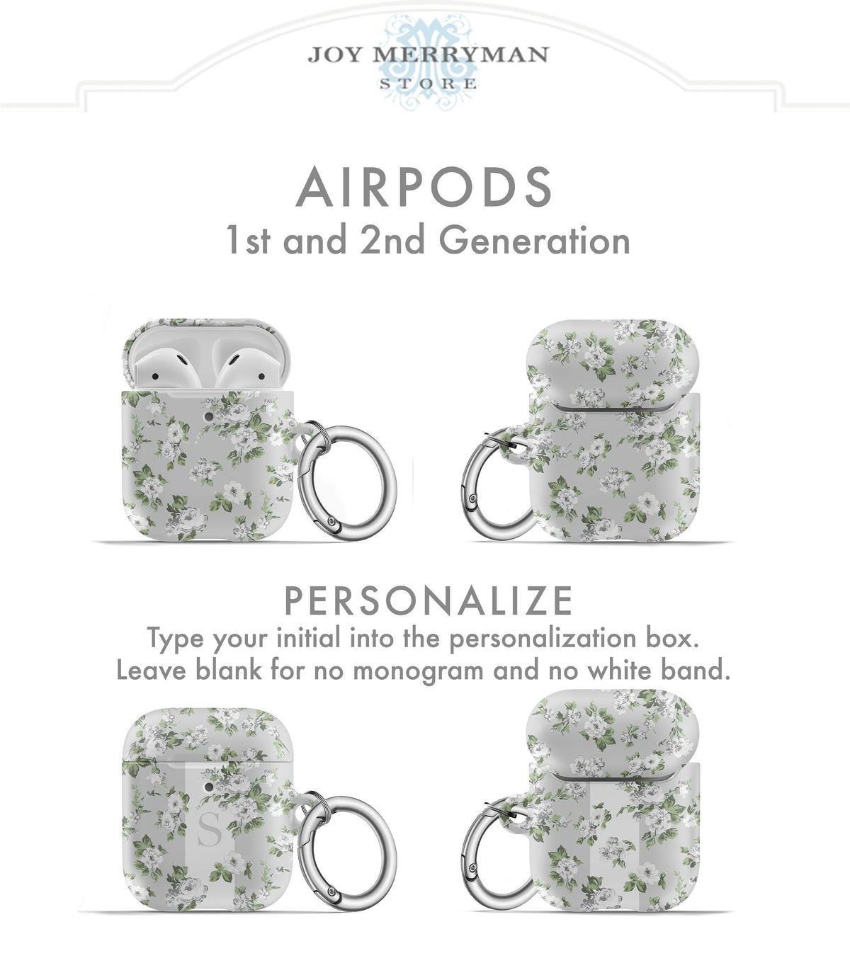 Tiny Floral on Gray AirPods Case