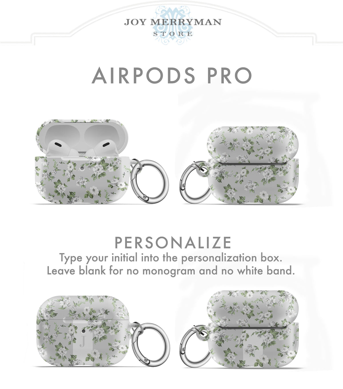 Tiny Floral on Gray AirPods Case
