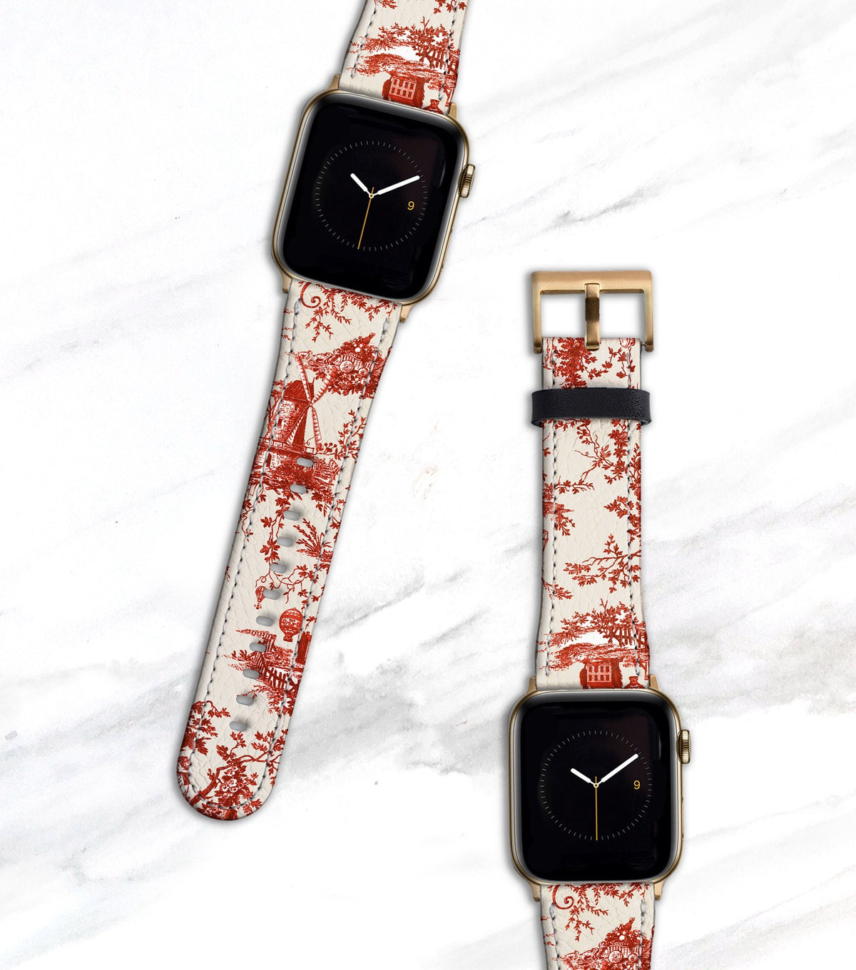 Red Toile Apple Watch Band