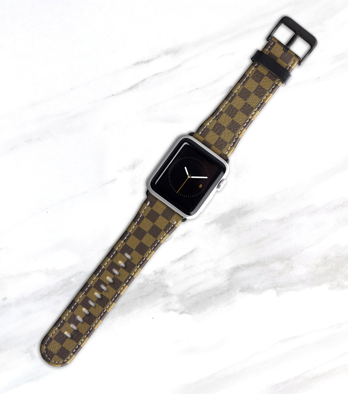 Brown Checkered Apple Watch Band