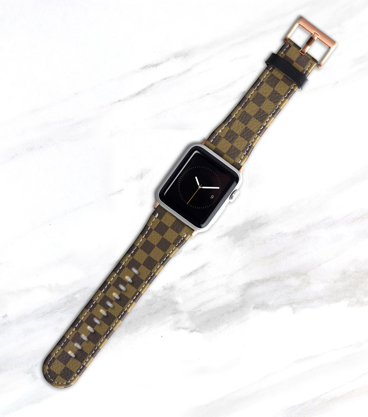 Brown Checkered Apple Watch Band