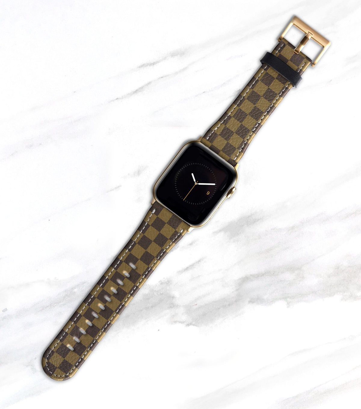 Brown Checkered Apple Watch Band