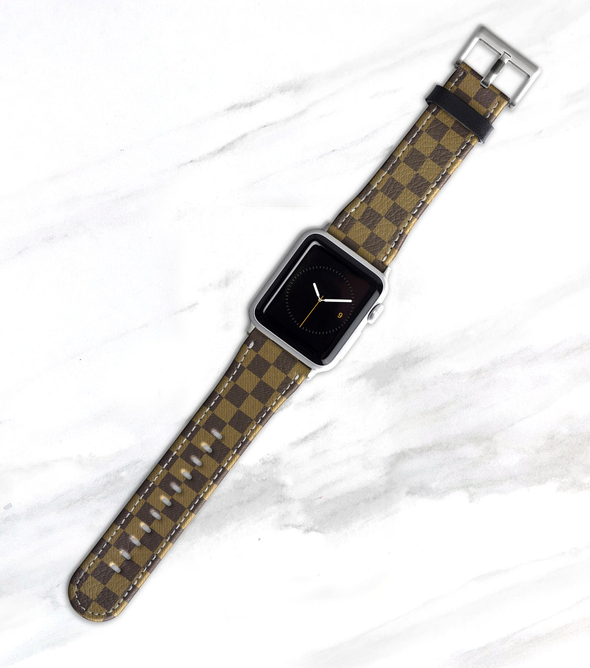 Brown Checkered Apple Watch Band