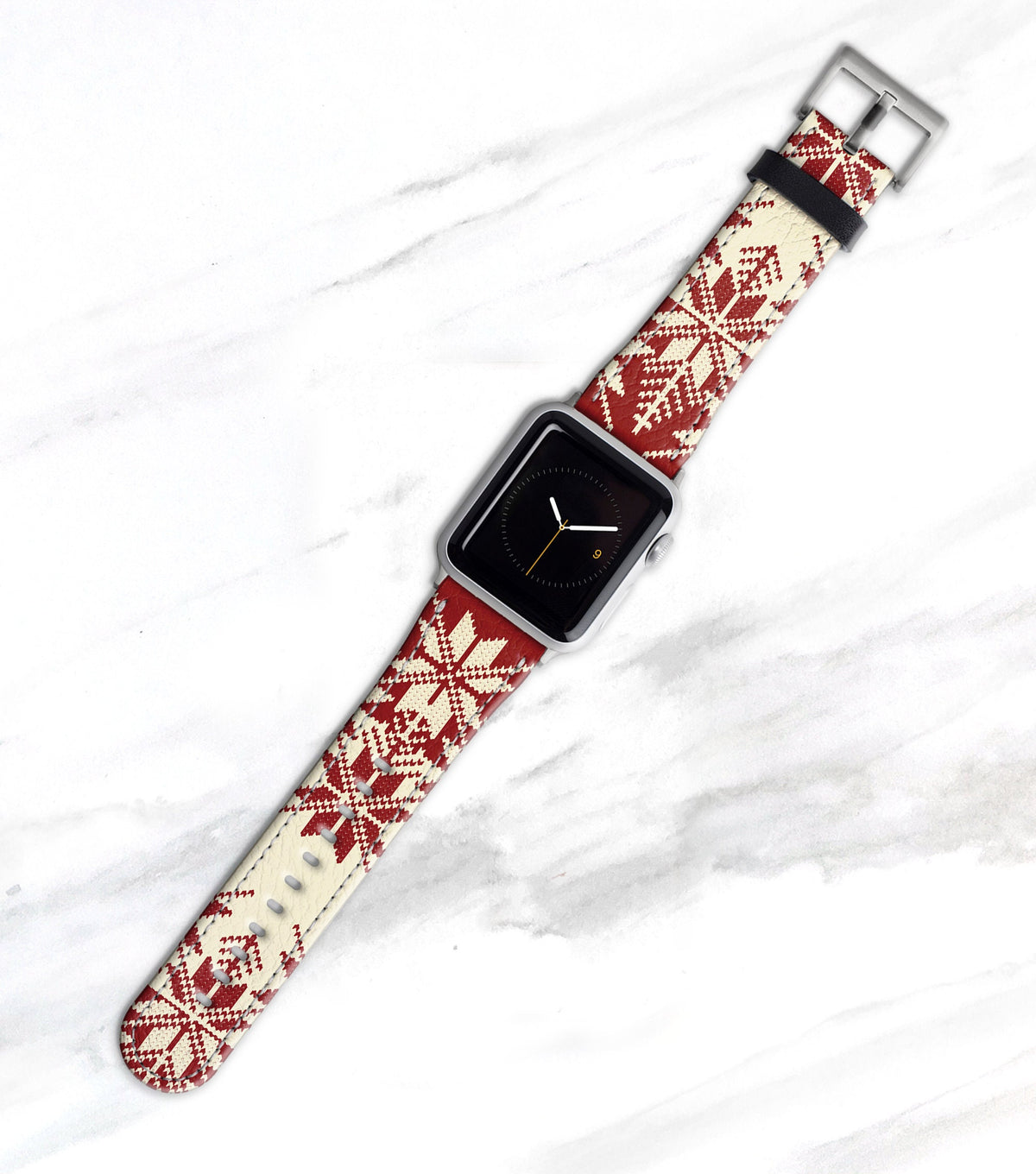 Fair Isles Red Apple Watch Band
