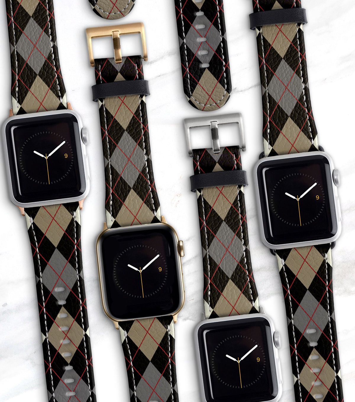 Dark Argyle Apple Watch Band