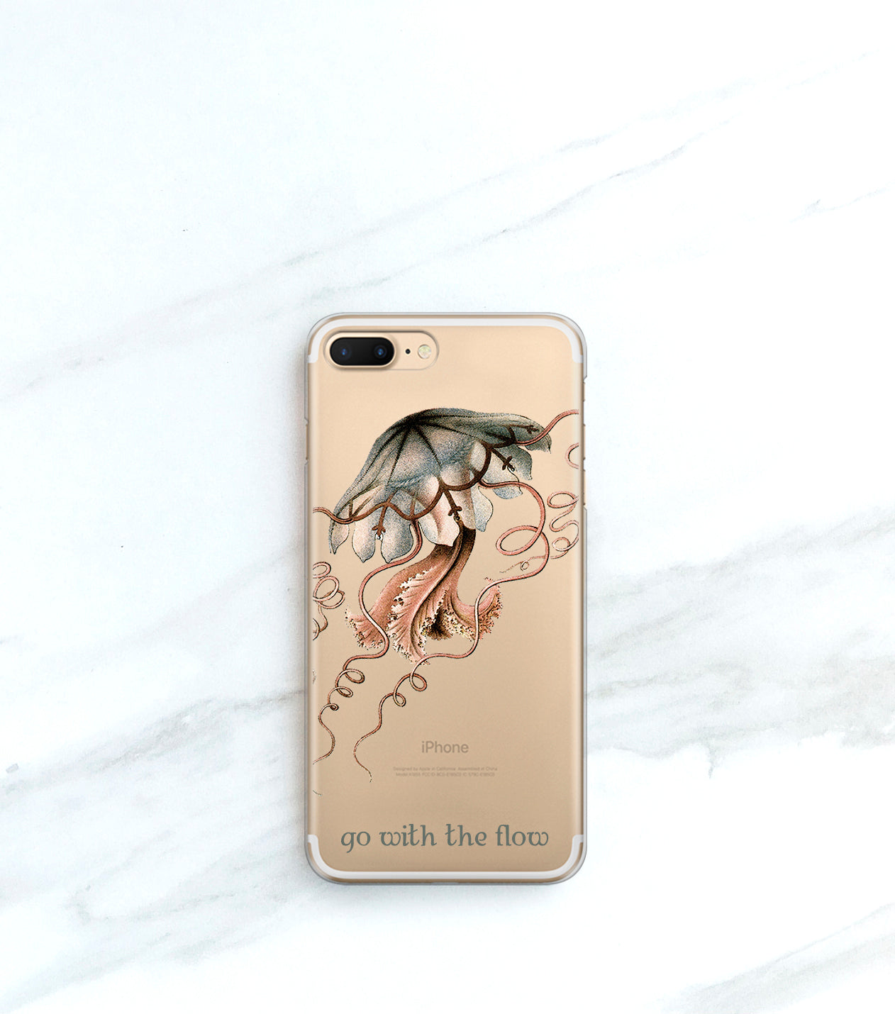 Jellyfish Clear case over a rose gold iPhone