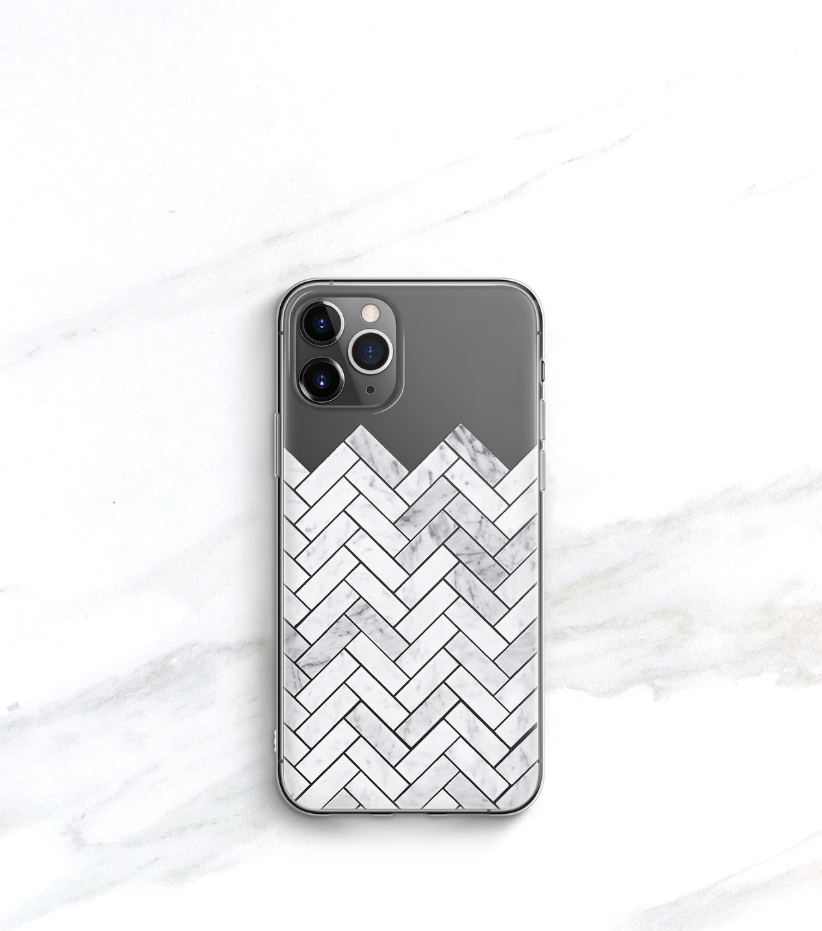 Marble Tile Clear Case | iPhone
