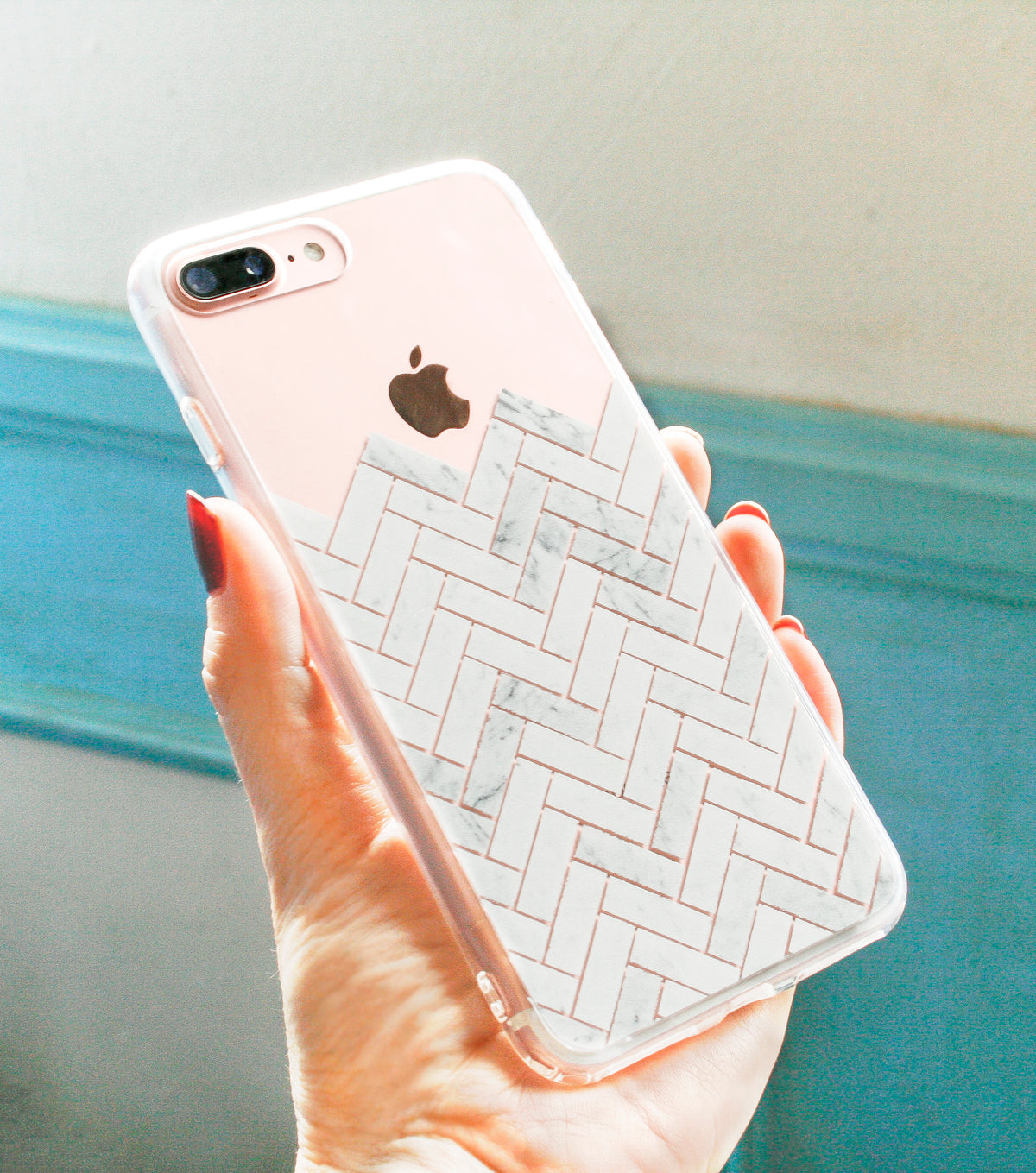 Marble Tile Clear Case | iPhone