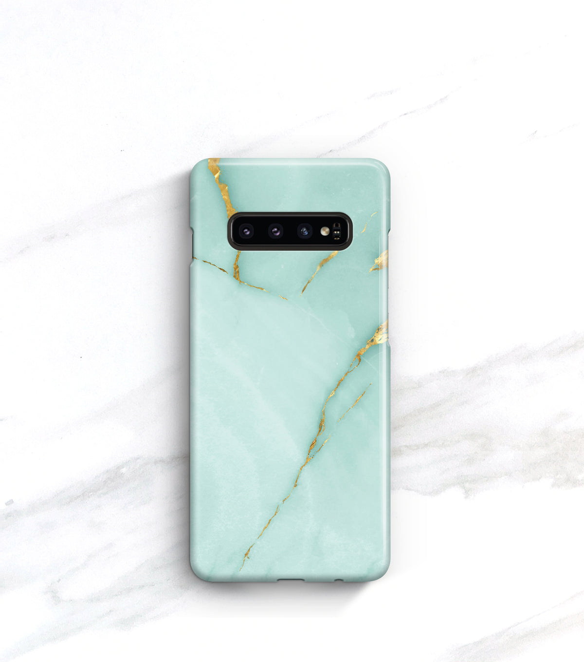 Turquoise and gold Galaxy S10 case