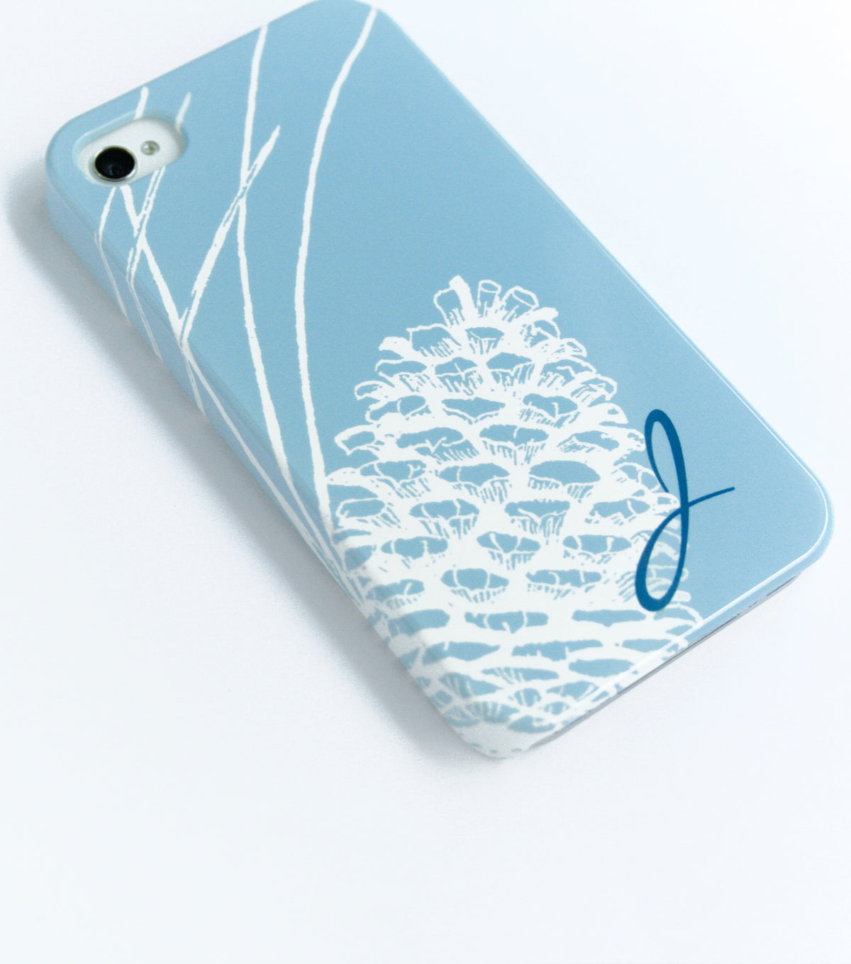 Winter Pinecone slim case with initial
