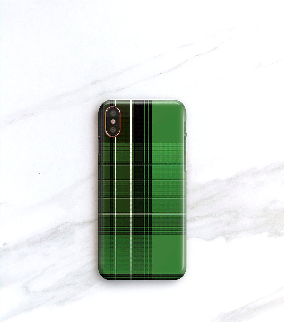 green plaid iPhone xs phone case