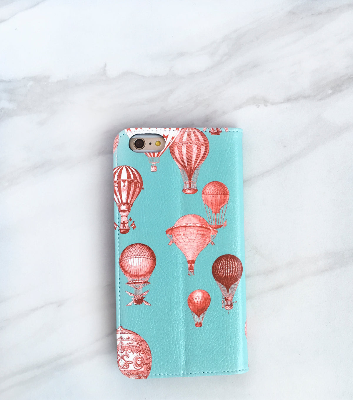 Hot Air Balloons iPhone 7 wallet case red and blue