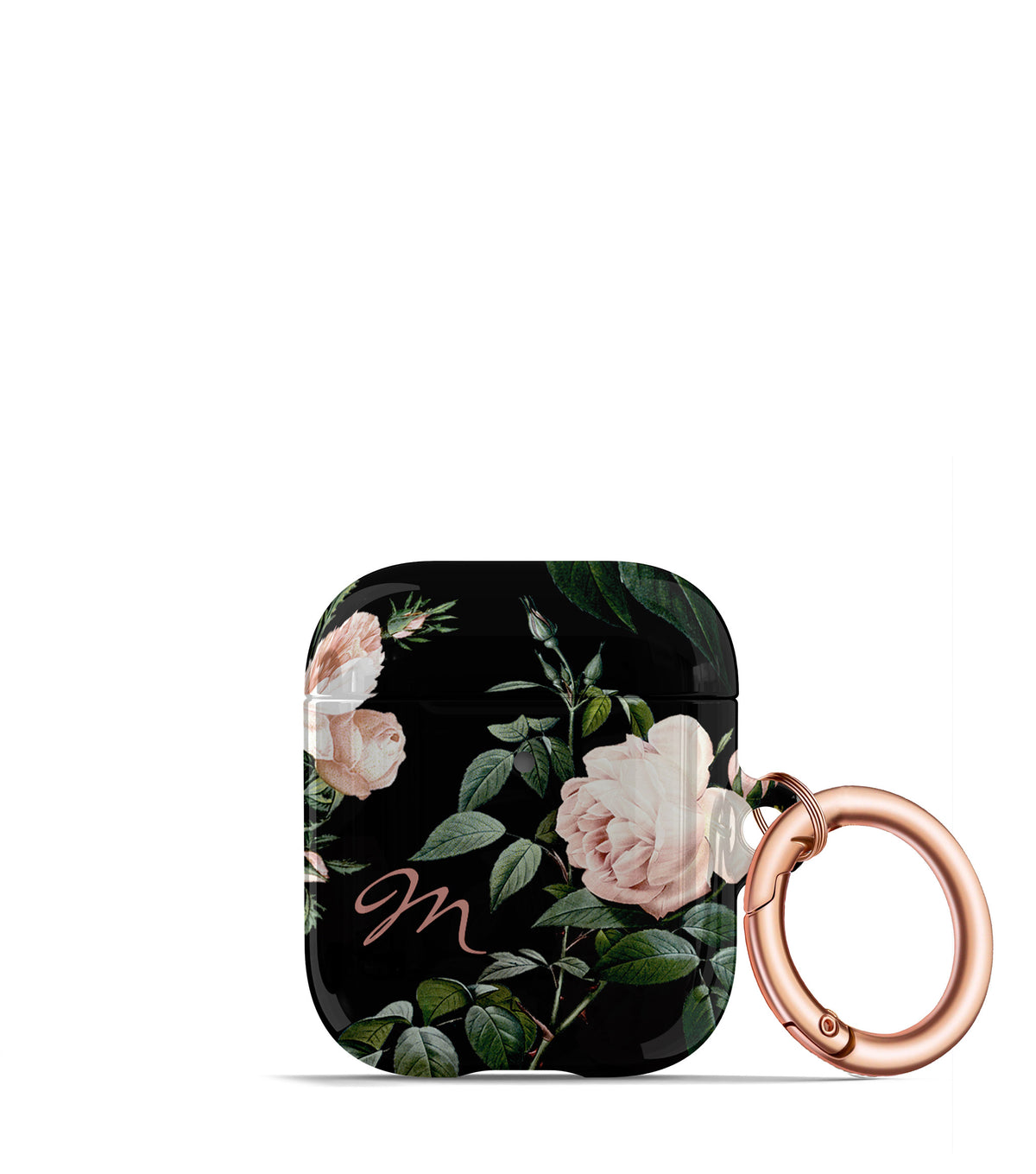 Blush Rose on Black AirPod Case