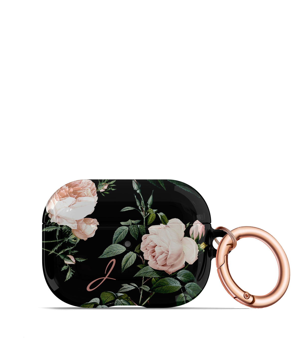 Blush Rose on Black AirPod Case