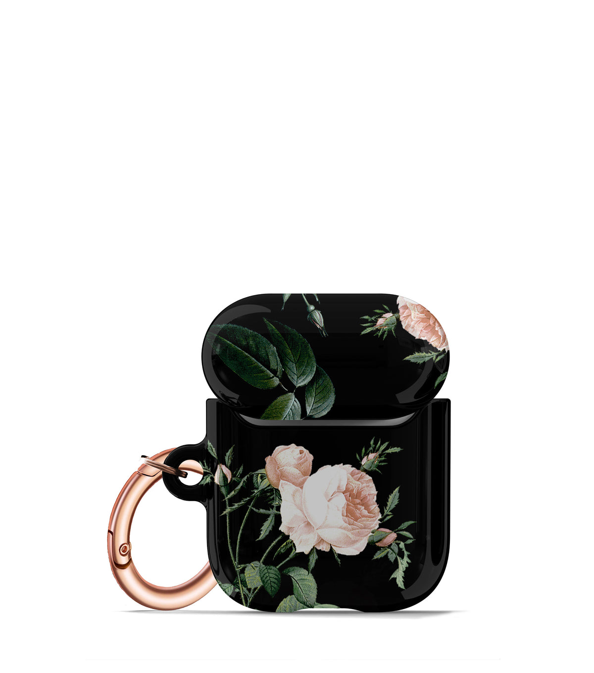 Blush Rose on Black AirPod Case