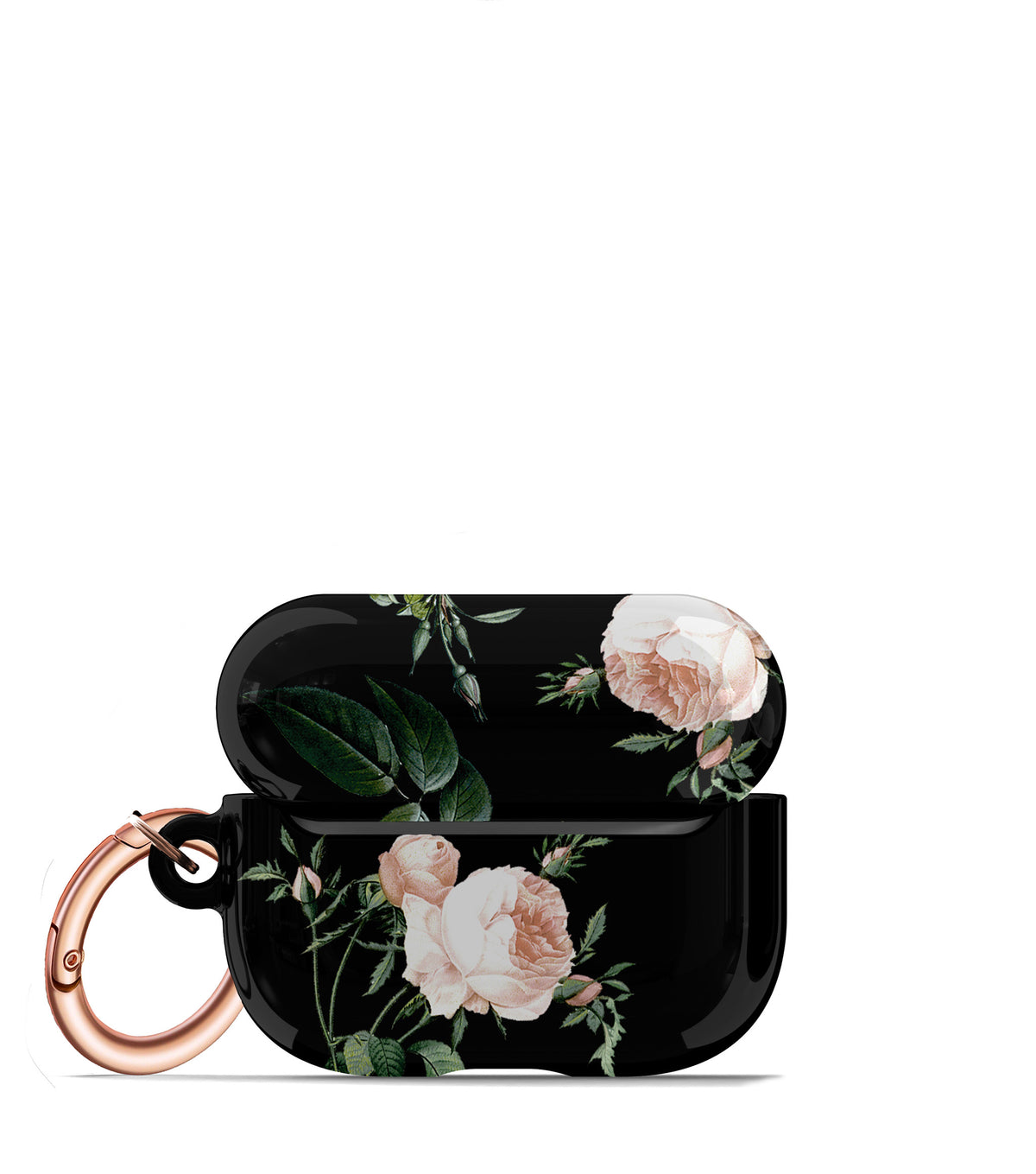 Blush Rose on Black AirPod Case