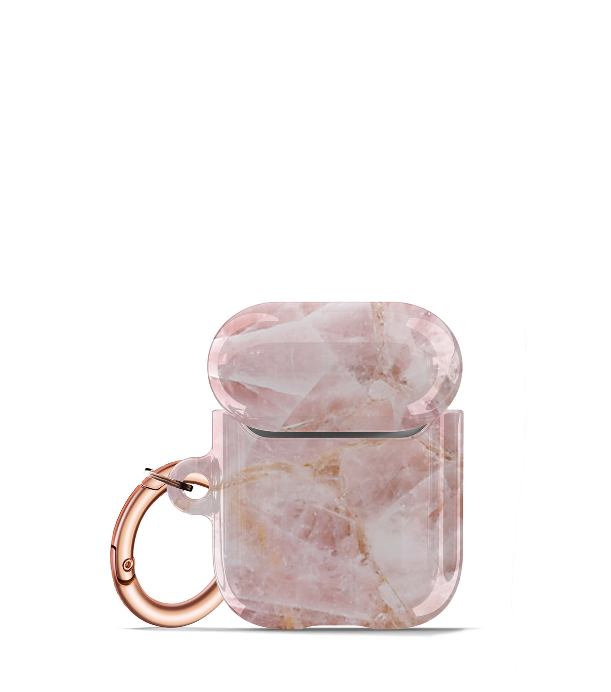 millennial pink marble airpods case rose gold keychain