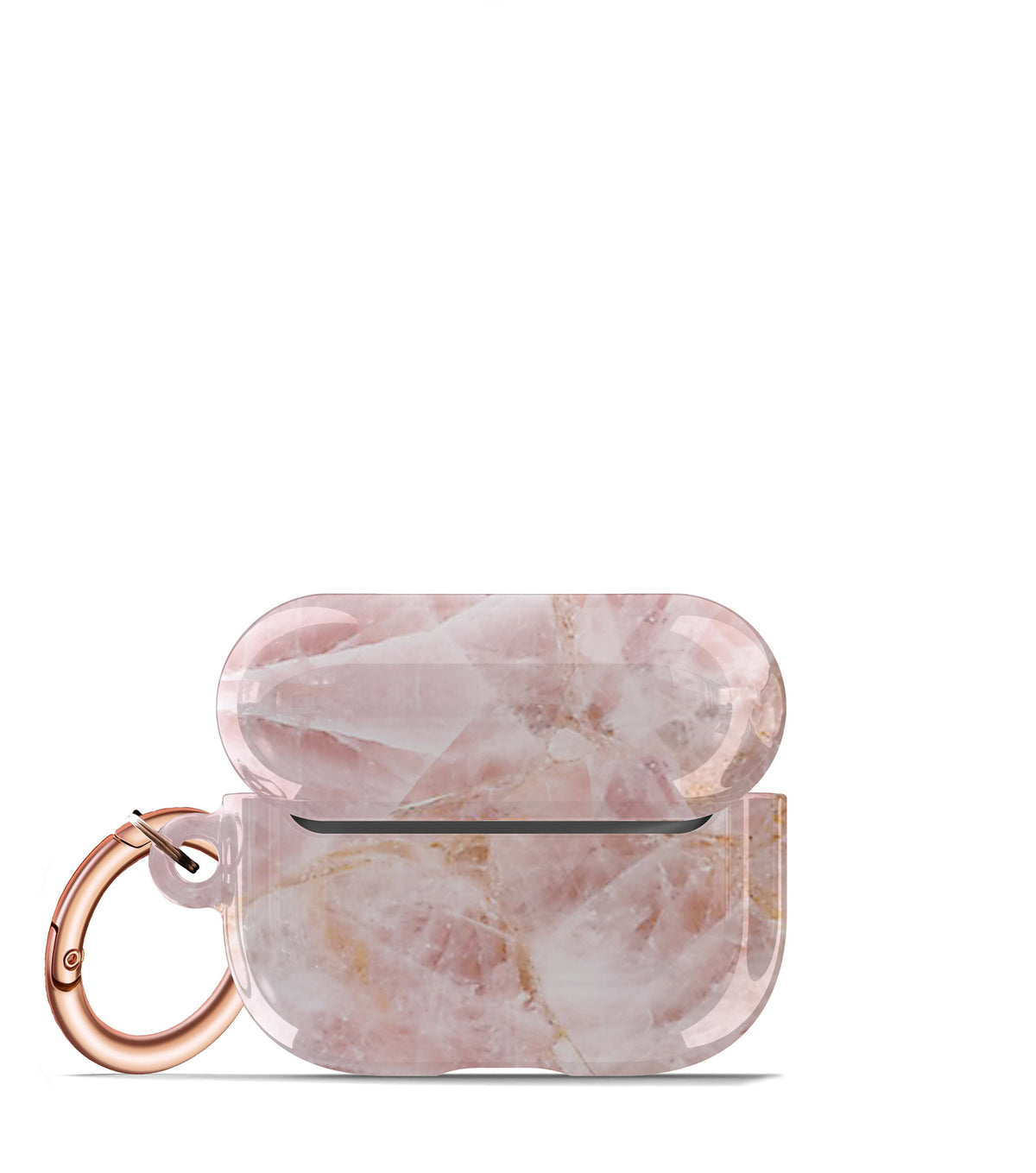 pretty pink marbled airpods pro case keychain
