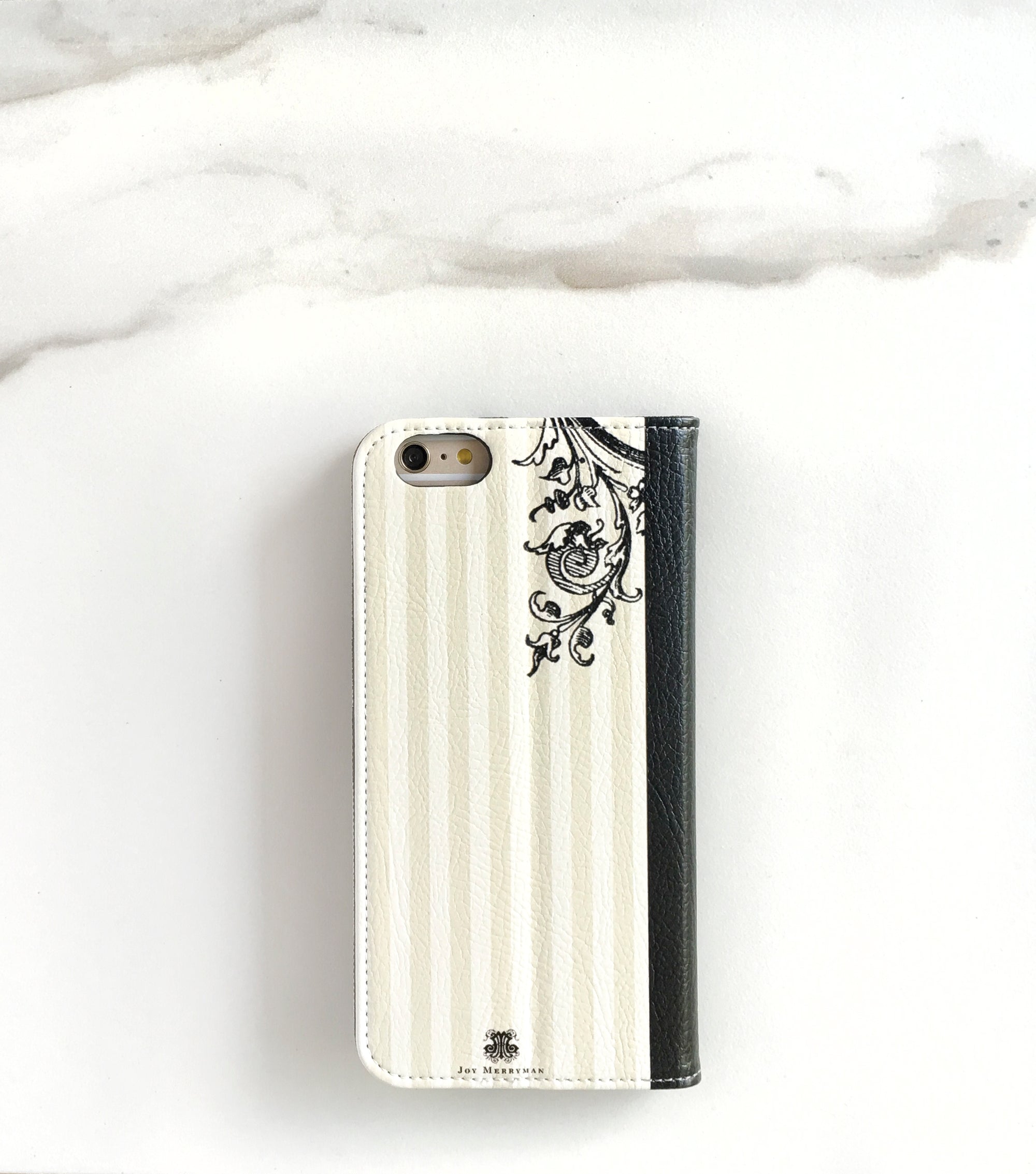 Stately Stripes Wallet case for iPhone with strap