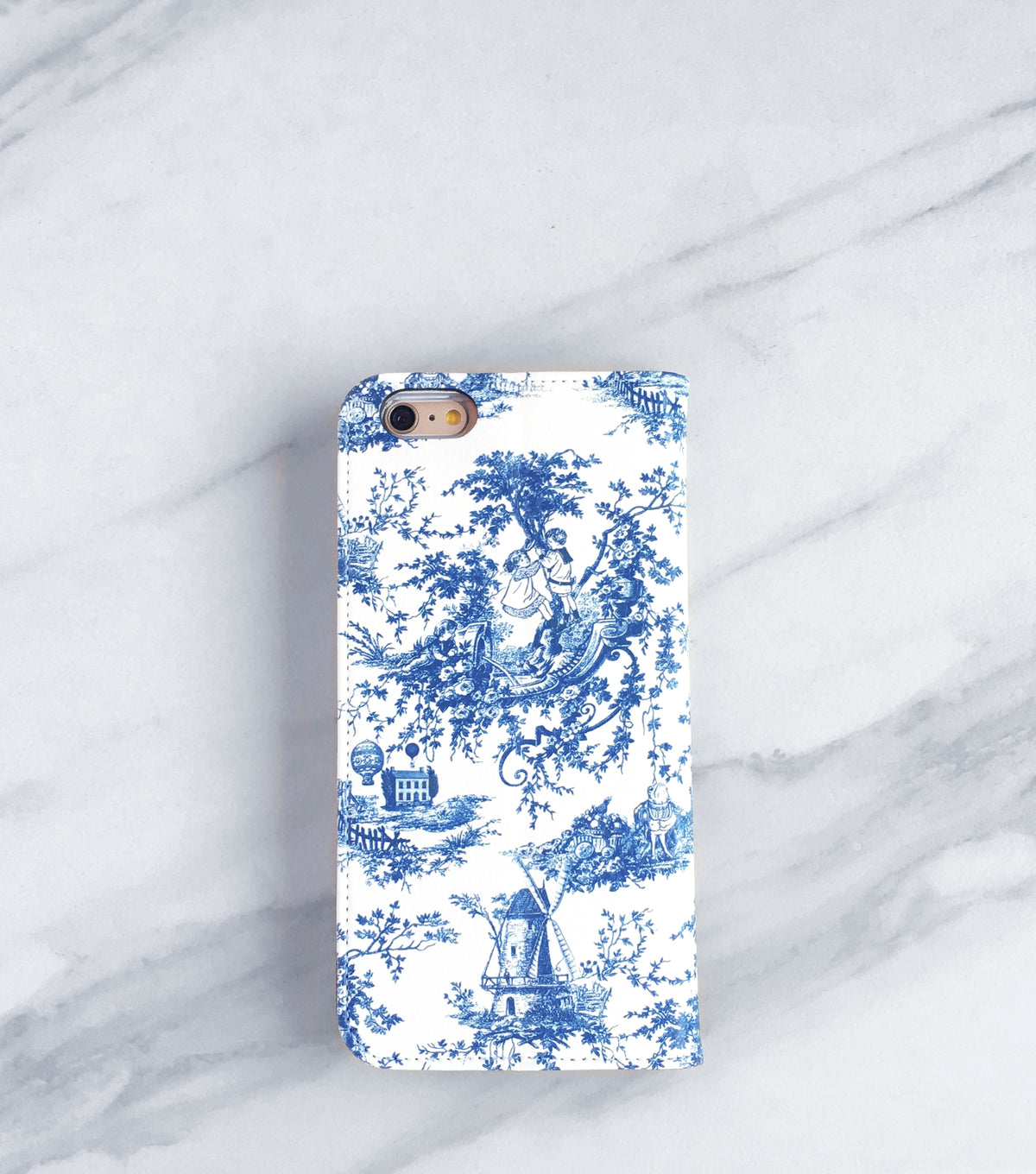 Blue Toile iPhone 7 Wallet case