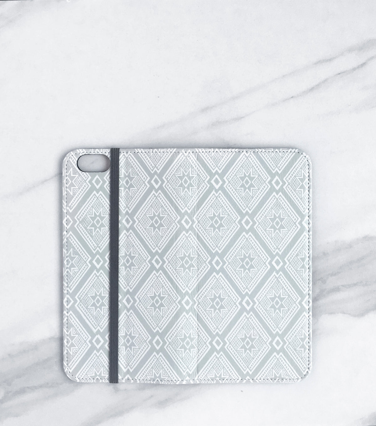 Tribal Gray Wallet Case for iPhone full view