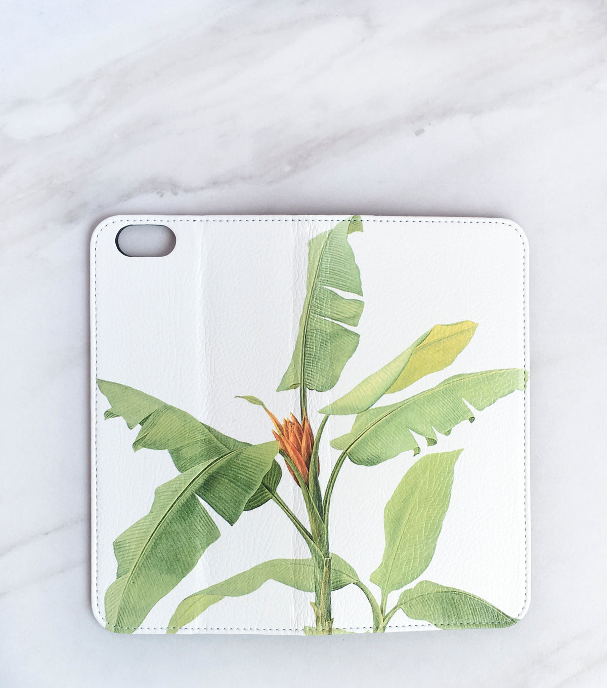 Tropical Leaf Wallet case for iPhone full view