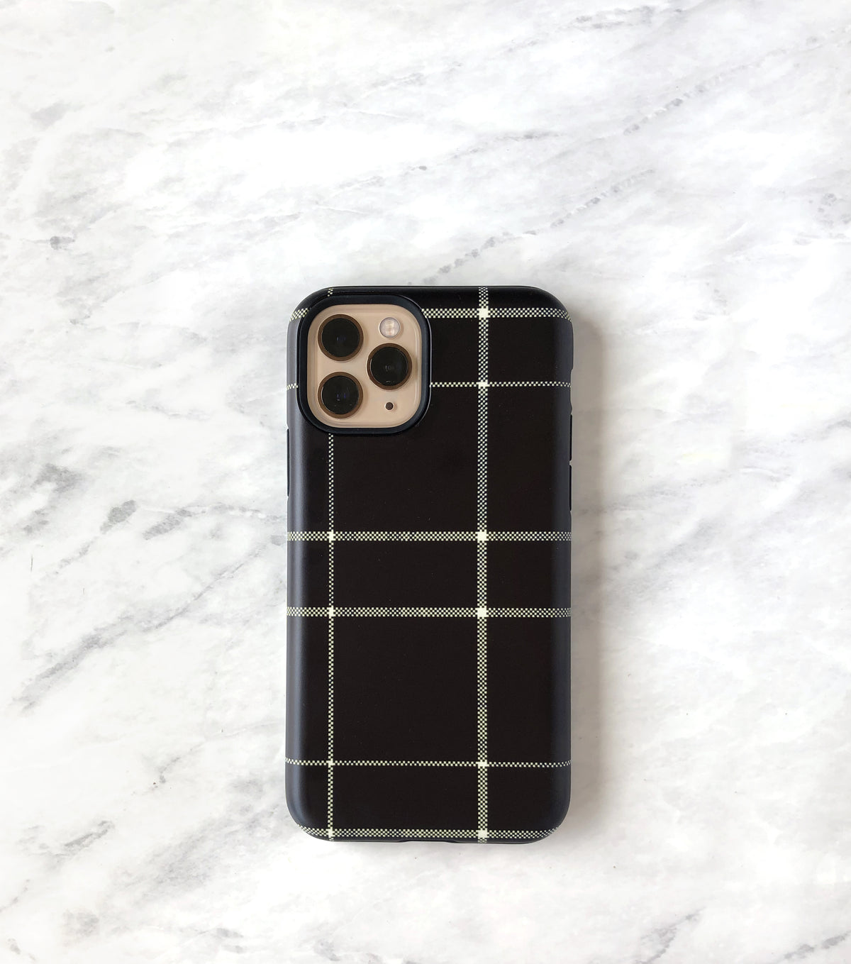 matte iPhone 11 pro case black plaid