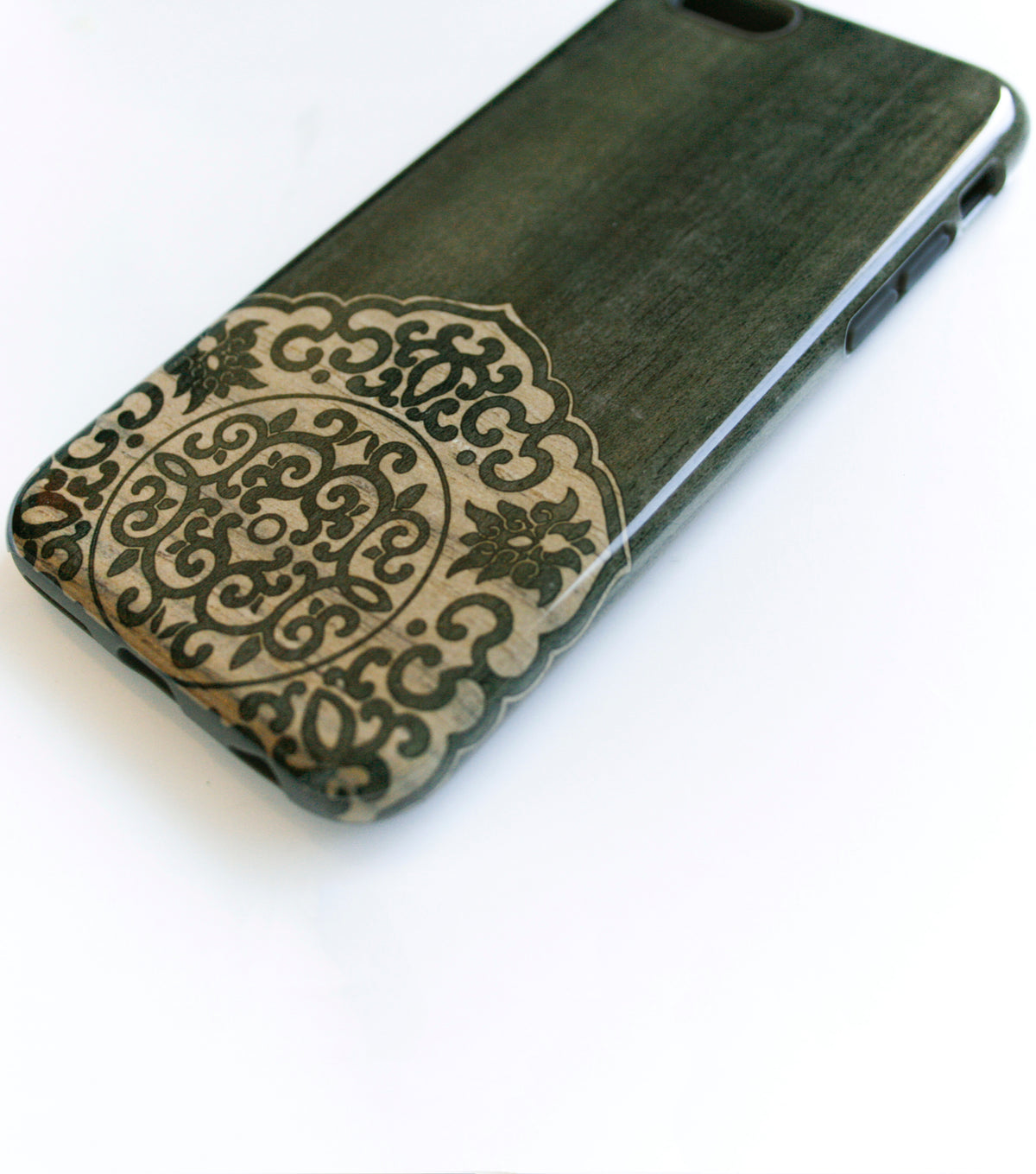 Wood Inlay iPhone case in repose